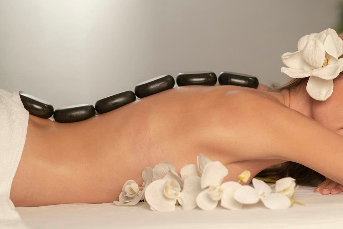 Tranquil spa interior with natural materials